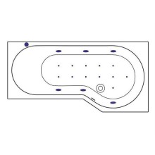 Акриловая ванна Excellent Be Spot 160x80 R WAEX.BSP16.RELAX.GL с гидромассажем