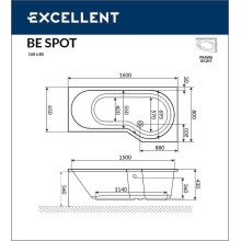 Акриловая ванна Excellent Be Spot 160x80 R WAEX.BSP16.SOFT.GL с гидромассажем
