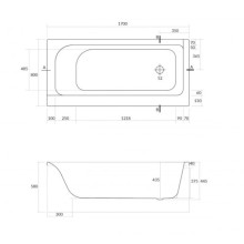 Акриловая ванна 170х80 см R Cersanit Smart WP-SMARTx170-R