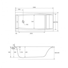 Акриловая ванна 150х75 см Cersanit Virgo WP-VIRGOx150