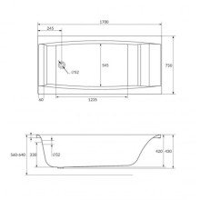 Акриловая ванна 170х75 см Cersanit Virgo WP-VIRGOx170