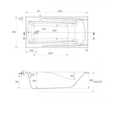 Акриловая ванна 170х85 см Cersanit Zen WP-ZENx170