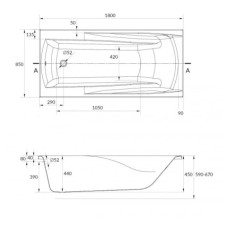 Акриловая ванна 180х85 см Cersanit Zen WP-ZENx180