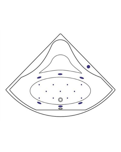 Акриловая ванна Excellent Glamour 150x150 WAEX.GLA15.RELAX.GL с гидромассажем