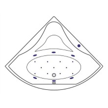 Акриловая ванна Excellent Glamour 150x150 WAEX.GLA15.RELAX.BR с гидромассажем