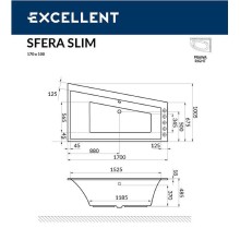 Акриловая ванна Excellent Sfera Slim 170x100 R WAEX.SFP17S.SOFT.GL с гидромассажем