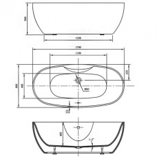 Акриловая ванна Vincea 170x80 VBT-405B-1700 без гидромассажа