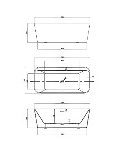 Акриловая ванна Vincea 170x80 VBT-401-1700MW без гидромассажа