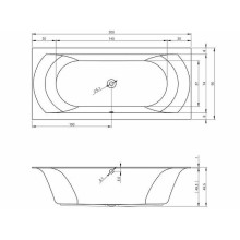 Акриловая ванна Riho Linares 200х90 B144001005 без гидромассажа
