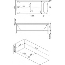 Акриловая ванна Bas Индика 170x80 В 00013 без гидромассажа