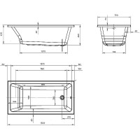 Акриловая ванна Creto Bosco 150х75 17-15075 без гидромассажа
