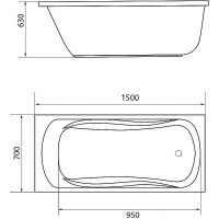 Акриловая ванна Creto Classio 150х70 10-15070 без гидромассажа