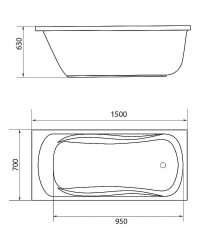 Акриловая ванна Creto Classio 150х70 10-15070 без гидромассажа