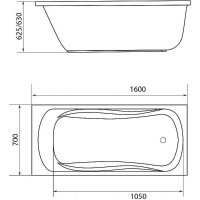 Акриловая ванна Creto Classio 160х70 10-16070 без гидромассажа