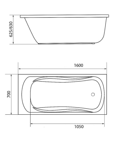 Акриловая ванна Creto Classio 160х70 10-16070 без гидромассажа