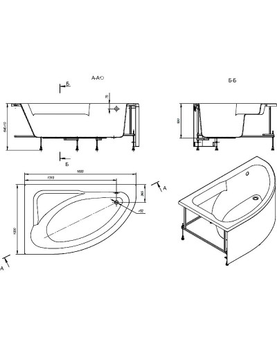 Акриловая ванна Roca Welna 160x100 L 248642000 без гидромассажа