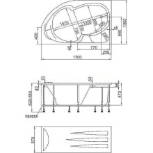 Акриловая ванна Creto Doris 170х105 R 14-170105R без гидромассажа
