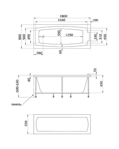 Акриловая ванна Creto Elite 180х80 11-18080 без гидромассажа