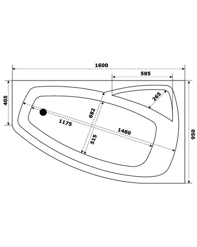 Акриловая ванна Creto Madison 160х95 L 22-1113 без гидромассажа