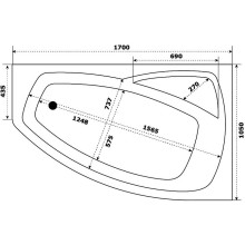 Акриловая ванна Creto Madison 170х105 L 22-1115 без гидромассажа