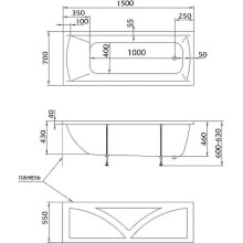 Акриловая ванна Creto Modalia 150х70 9-15070 без гидромассажа