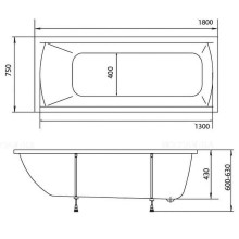 Акриловая ванна Creto Modalia 180х75 9-18075 без гидромассажа