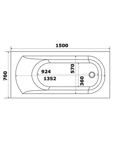 Акриловая ванна Creto Scala 150х70 1-1156 без гидромассажа