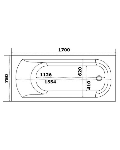 Акриловая ванна Creto Scala 170х75 1-1157 без гидромассажа