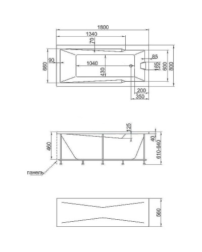 Акриловая ванна Creto Regia 180х80 12-18080 без гидромассажа