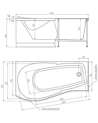 Акриловая ванна Timo Vino 170x92 L VINO1792L без гидромассажа