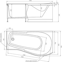 Акриловая ванна Timo Vino 170x92 R VINO1792R без гидромассажа