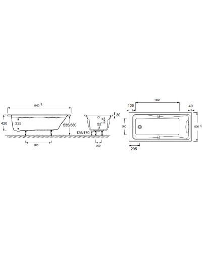 Акриловая ванна Jacob Delafon Odeon Up 180x80 E6048RU-00 без гидромассажа