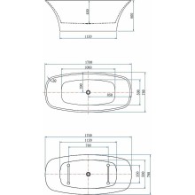 Акриловая ванна Aquanet Family Smart 88778-GW-MB 170x78 293083 Черная матовая без гидромассажа