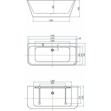 Акриловая ванна Aquanet Family Perfect 13775-MW-MB 170x75 293081 Черная матовая без гидромассажа