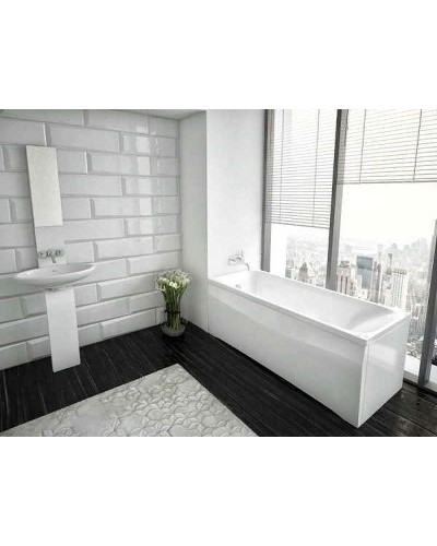 Акриловая ванна Aquatek Альфа 140х70 ALF140-0000005 без гидромассажа с фронтальной панелью с каркасом (вклеенный) со слив-переливом (слева)