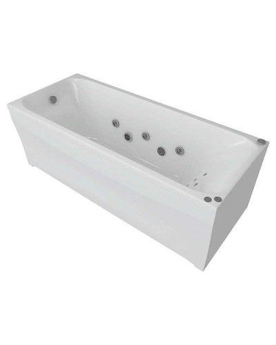 Акриловая ванна Aquatek Альфа 170x70 ALF170-0000007 с гидромассажем с фронтальной панелью с каркасом (разборный) со слив-переливом (слева)