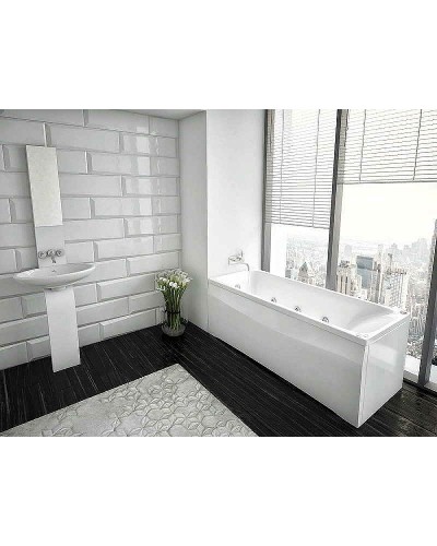 Акриловая ванна Aquatek Альфа 170x70 ALF170-0000007 с гидромассажем с фронтальной панелью с каркасом (разборный) со слив-переливом (слева)