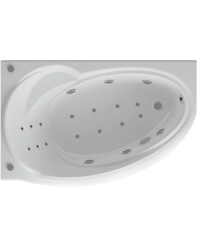Акриловая ванна Aquatek Бетта 160x97 L BET160-0000006 с гидромассажем с фронтальной панелью с каркасом (разборный) со слив-переливом
