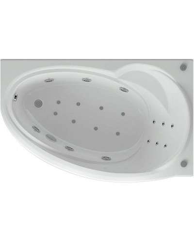 Акриловая ванна Aquatek Бетта 160x97 R BET160-0000001 с гидромассажем с фронтальной панелью с каркасом (разборный) со слив-переливом