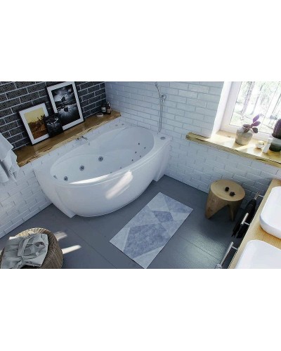 Акриловая ванна Aquatek Бетта 160x97 R BET160-0000001 с гидромассажем с фронтальной панелью с каркасом (разборный) со слив-переливом