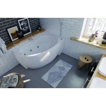 Акриловая ванна Aquatek Бетта 170x97 R BET170-0000011 с гидромассажем с фронтальной панелью с каркасом (разборный) со слив-переливом