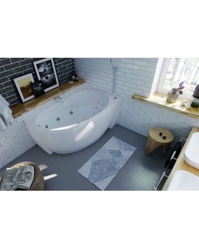 Акриловая ванна Aquatek Бетта 170x97 R BET170-0000009 с гидромассажем с фронтальной панелью с каркасом (разборный) со слив-переливом