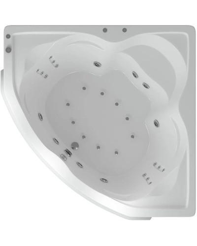 Акриловая ванна Aquatek Сириус 164х164 SIR164-0000006 с гидромассажем с фронтальной панелью с каркасом (разборный) со слив-переливом