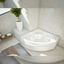 Акриловая ванна Aquatek Сириус 164х164 SIR164-0000006 с гидромассажем с фронтальной панелью с каркасом (разборный) со слив-переливом