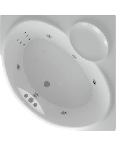 Акриловая ванна Aquatek Эпсилон 150х150 EPS150-0000005 с гидромассажем с фронтальной панелью с каркасом (разборный) со слив-переливом