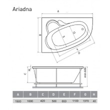 Акриловая ванна Relisan Ariadna 150x100 L Гл000000533 без гидромассажа