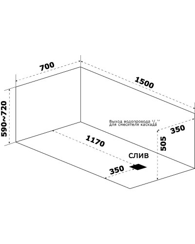 Акриловая ванна Bas Аякс 150x70 В 00127 без гидромассажа