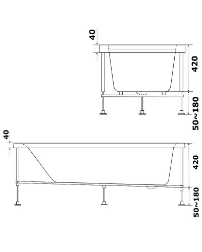 Акриловая ванна Bas Аякс 150x75 В 00128 без гидромассажа