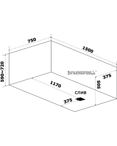 Акриловая ванна Bas Аякс 150x75 В 00128 без гидромассажа