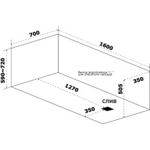 Акриловая ванна Bas Аякс 160x70 В 00129 без гидромассажа